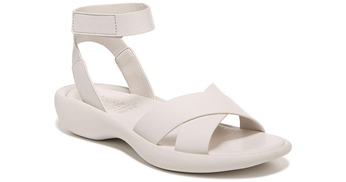 Naturalizer Genn-climb Ankle Strap Sandals in White | Lyst
