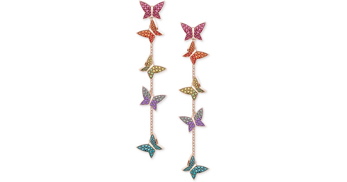 Swarovski Lilia Rose Gold-tone Plated Mixed-metal Multi-colored Earrings in  Metallic - Lyst