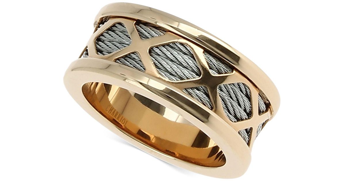 Charriol Womens Twotone Multix Cable Ring in Metallic Lyst