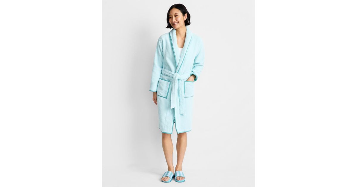 State Of Day Solid Cotton Robe in Blue | Lyst