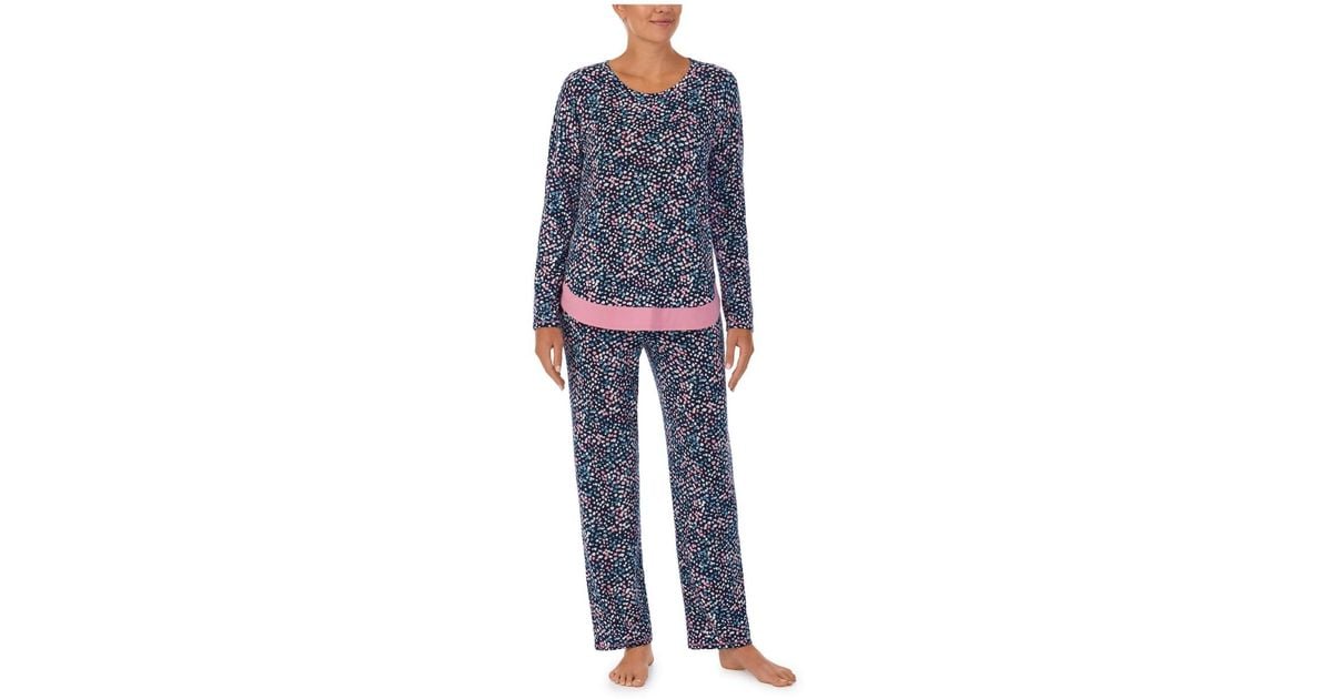 Ellen Tracy 2-pc. Printed Long-sleeve Pajamas Set in Blue | Lyst
