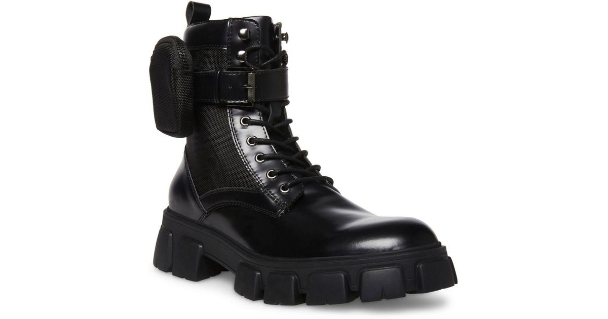 Steve Madden Leather Cortina Boots in Black Leather (Black) for Men - Lyst