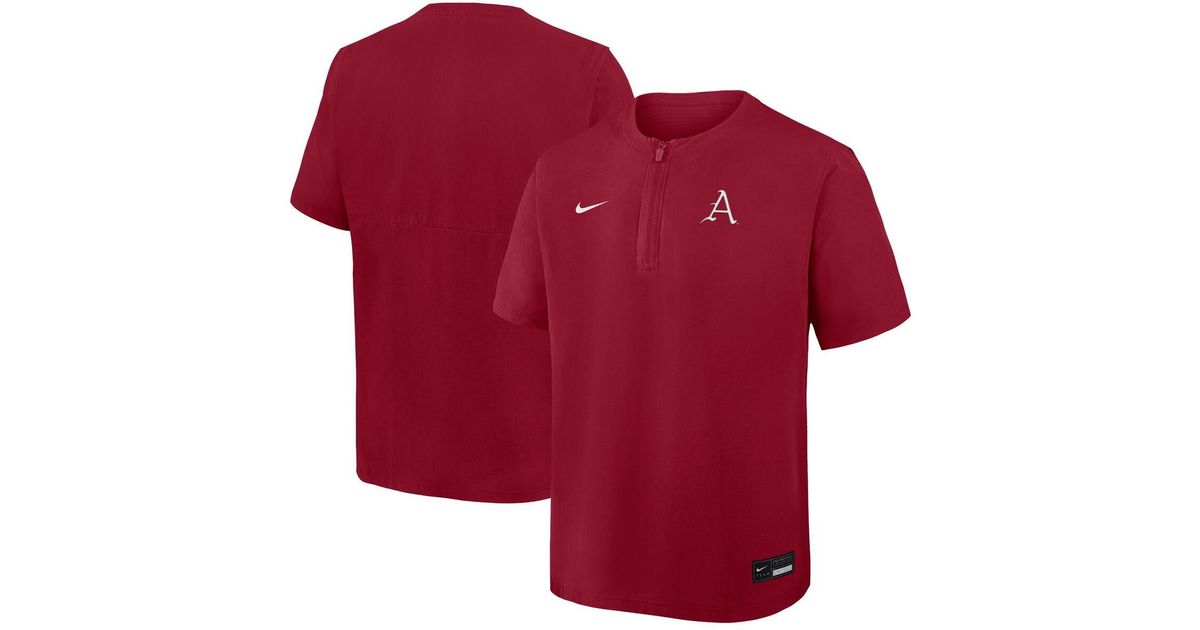 Nike Arkansas Razorbacks Dri-fit Quarter-zip Windshirt in Red for Men ...