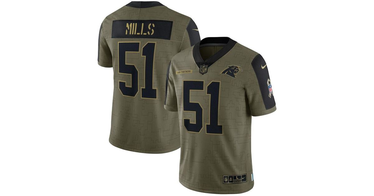 Nike Satin Sam Mills Olive Carolina Panthers 2021 Salute To Service