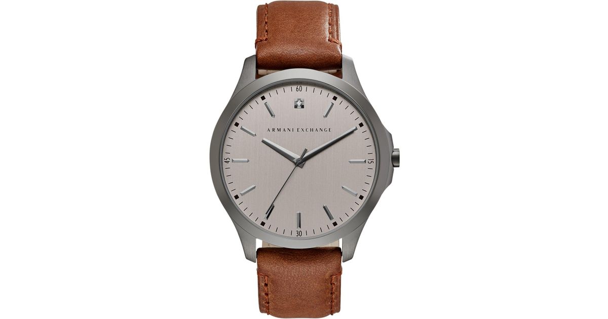 Armani Exchange Men S Diamond Accent Brown Leather Strap Watch 46mm Armani Exchange Men S Diamond Accent Brown Leather Strap Watch 46mm Ax2195 In For Lyst