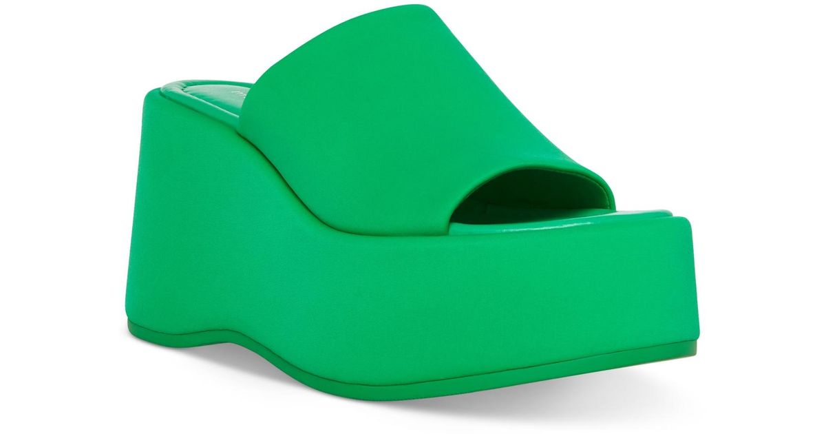 Madden Girl Nico Platform Wedge Sandals in Green Lyst