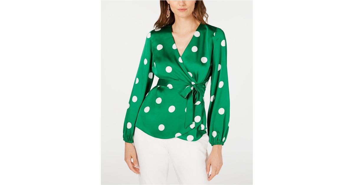 macys green blouse