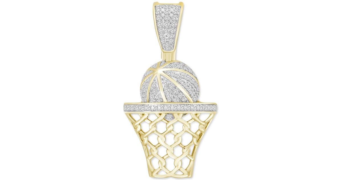 Macy's Diamond Basketball Hoop Pendant (1/5 Ct. T.w. in Metallic for