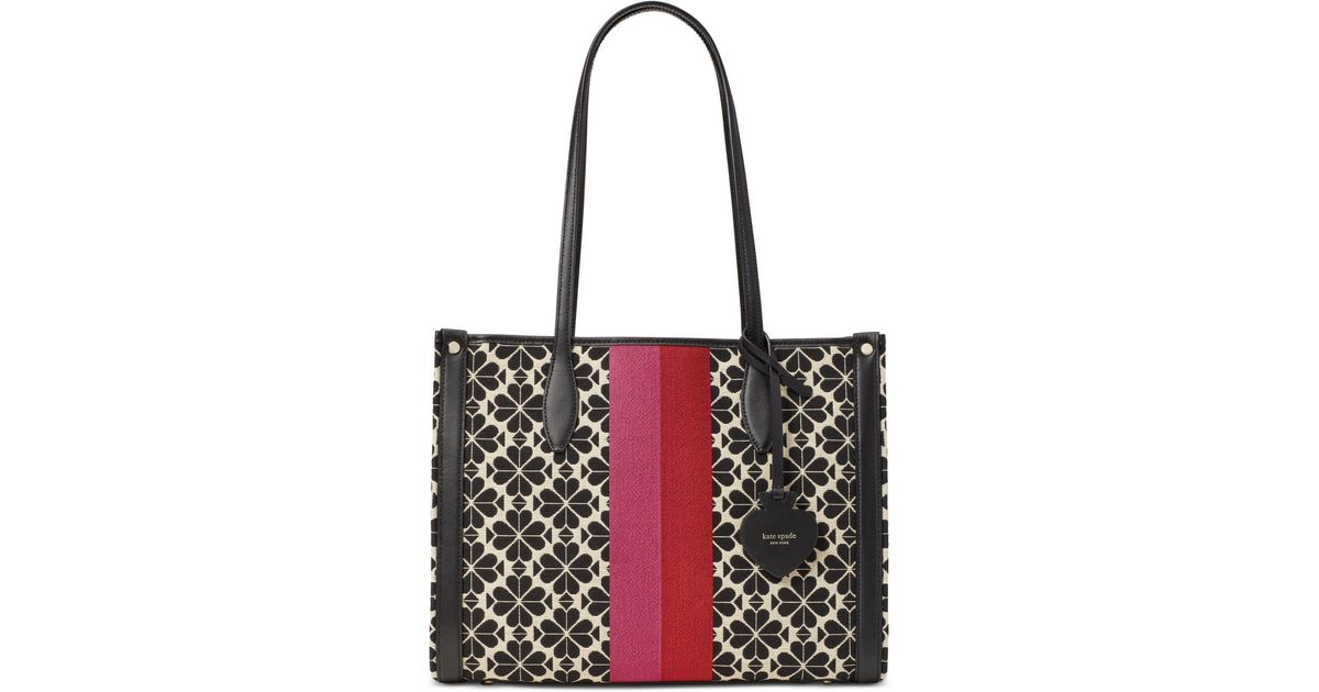 Kate Spade Everything Spade Flower Jacquard Stripe Large Tote Lyst