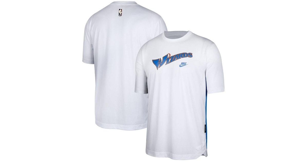 Nike White, Royal Washington Wizards Hardwood Classics Pregame Warmup Shooting Performance T