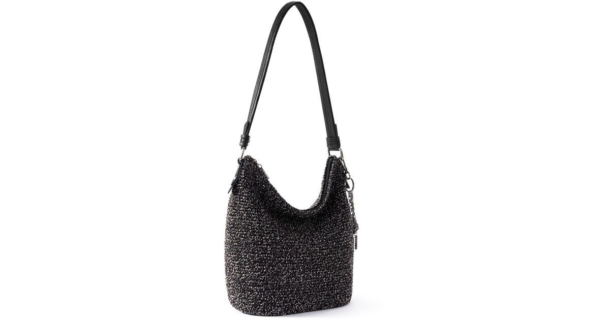 The Sak Synthetic Sequoia Crochet Hobo Bag in Black | Lyst
