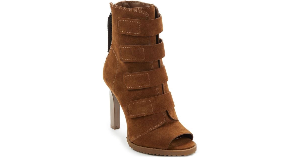 Dkny Leather Blake Lug Sole Peep Toe Booties In Brown Lyst Dkny Leather Blake Lug Sole Peep Toe Booties In Brown Lyst