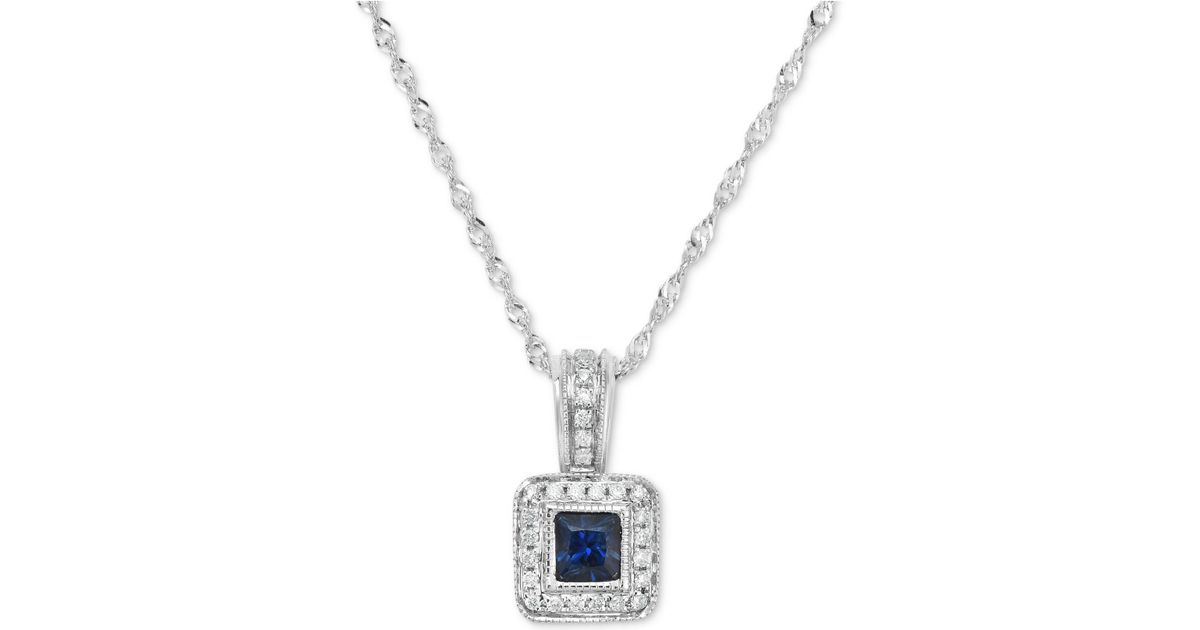 Macy's Sapphire (3/8 Ct. T.w.) & Diamond (1/10 Ct. T.w.) 18