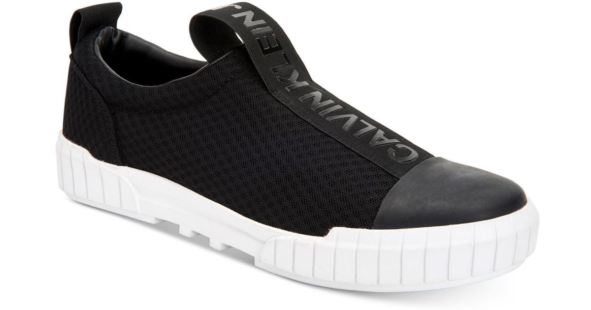 calvin klein logo slip on sneakers