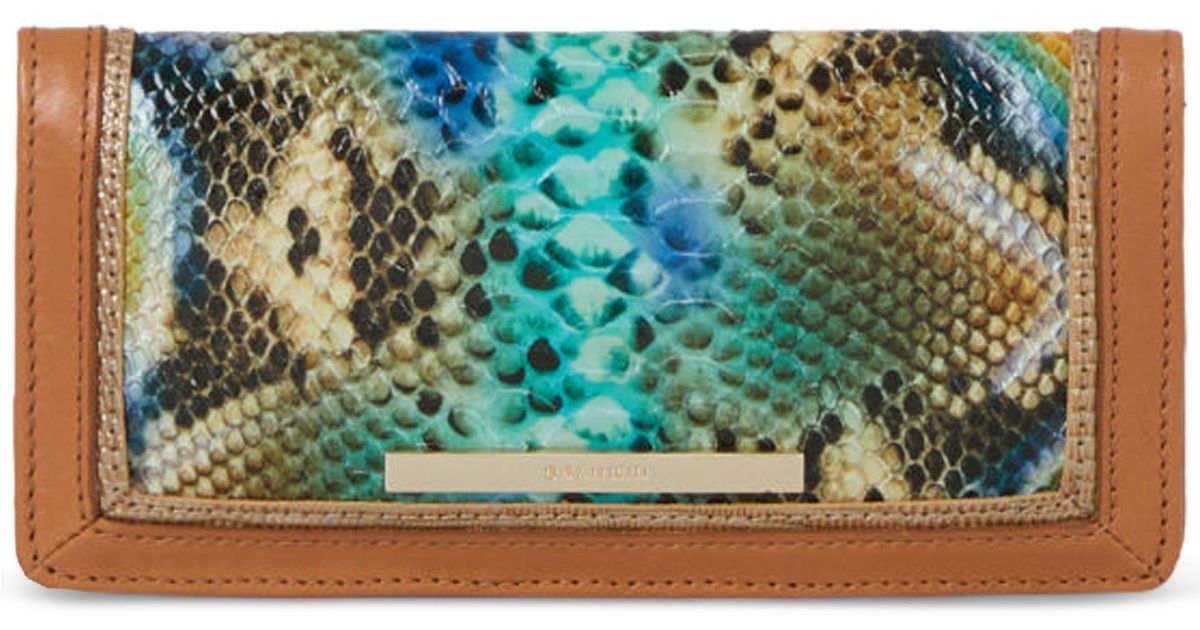 Brahmin Ady Chevelle Embossed Leather Wallet in Blue Lyst