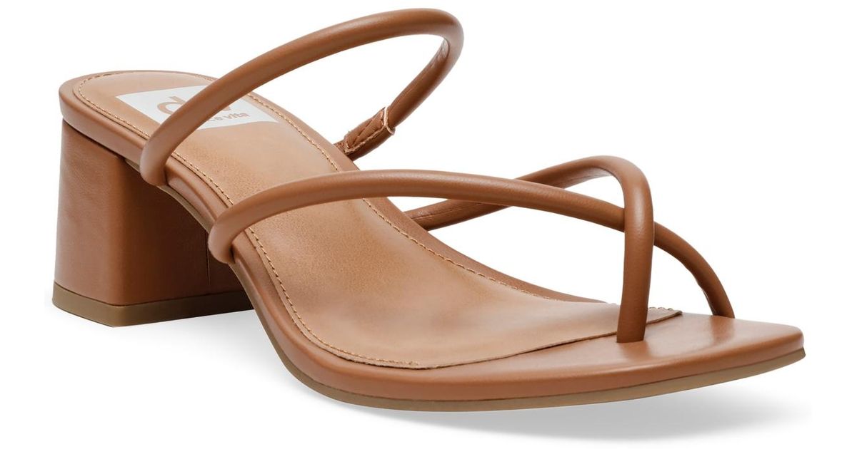 DV by Dolce Vita Lumena Strappy Slide Blockheel Sandals in Brown Lyst