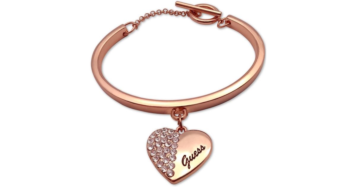 guess rose gold heart bracelet