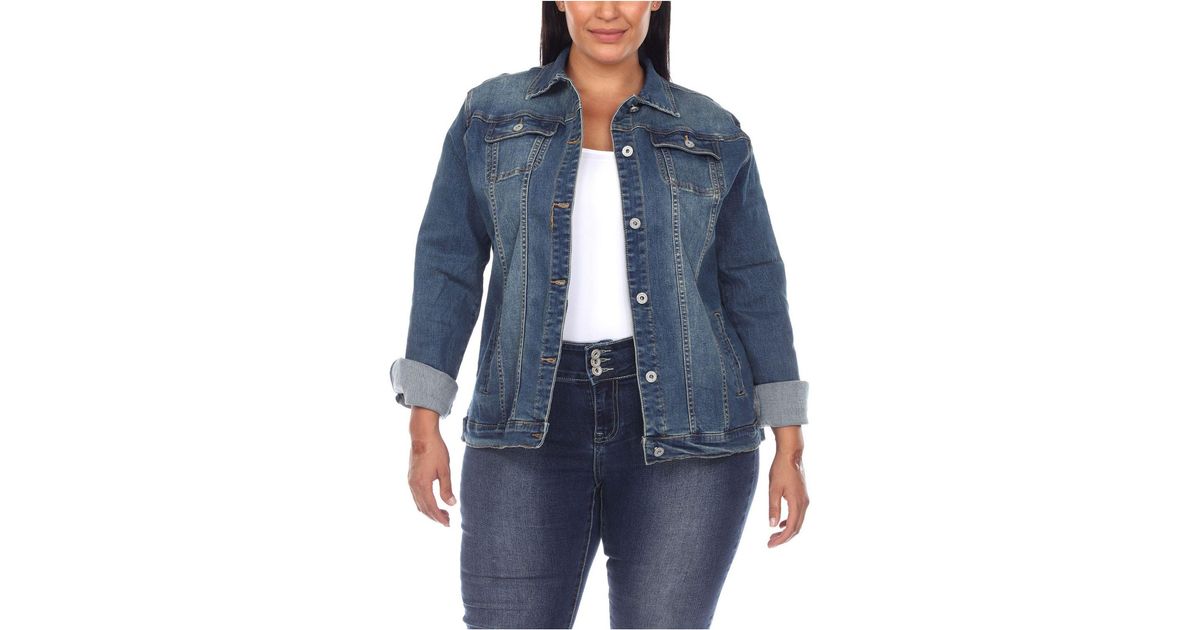 white mark denim jacket