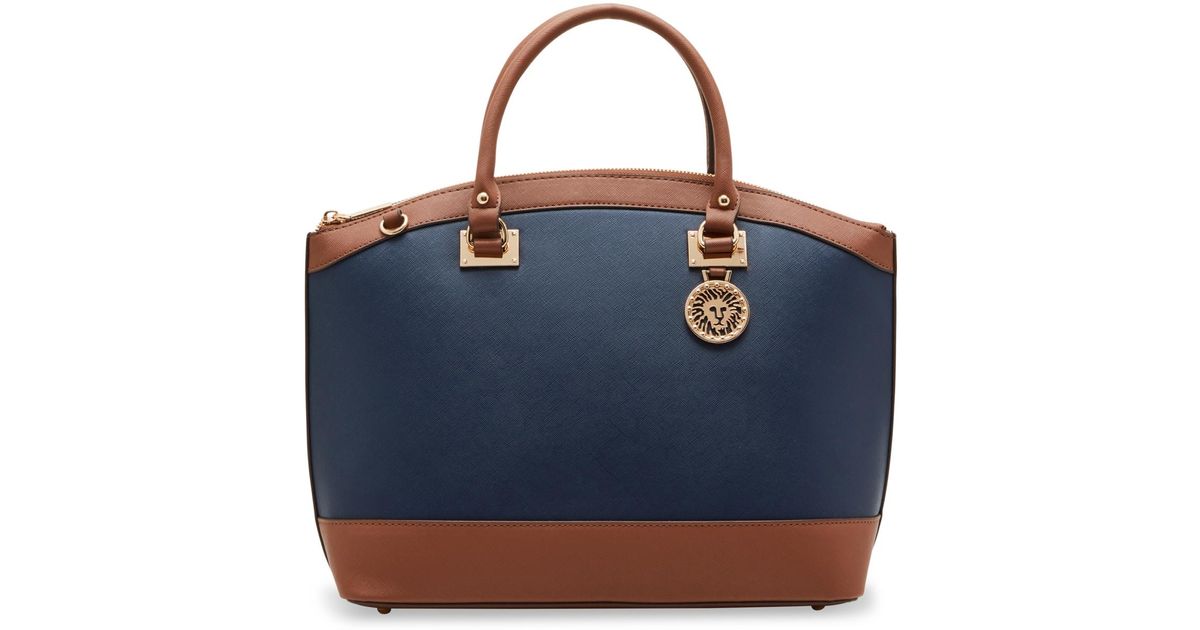 Anne Klein New Recruits Dome Satchel in Blue Lyst