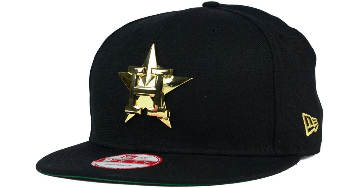 KTZ Houston Astros League O'gold 9fifty Snapback Cap in Black for Men