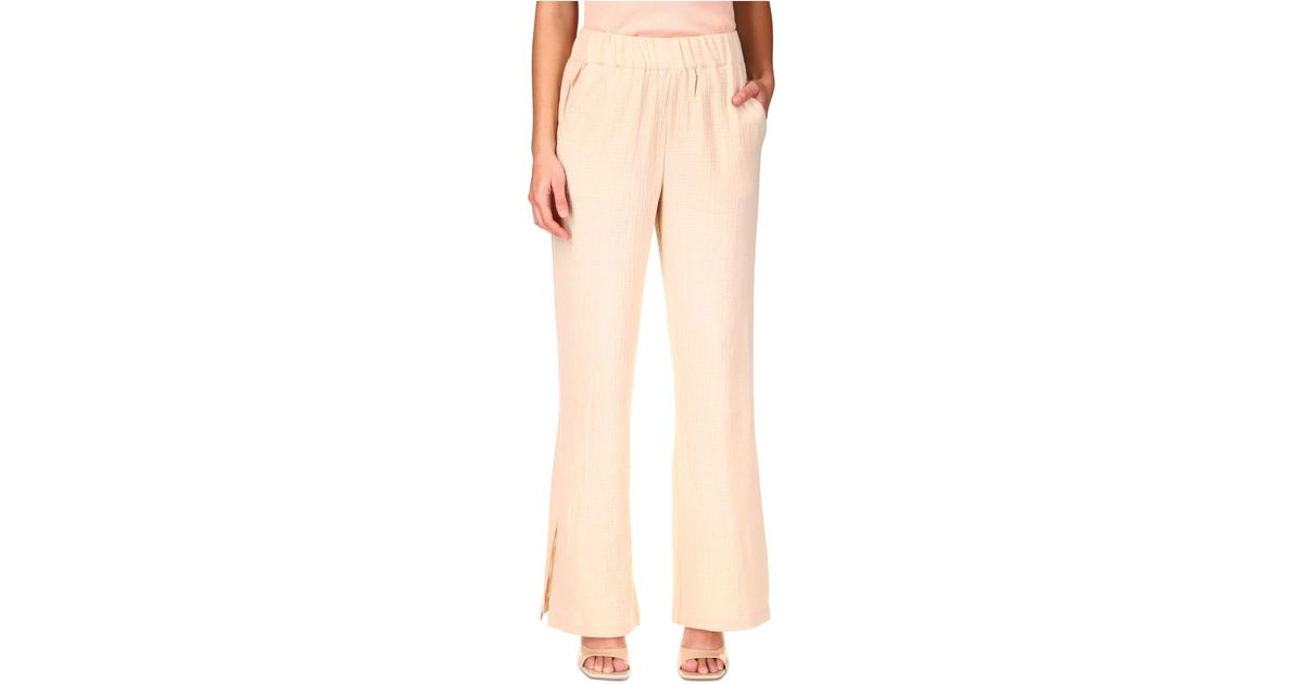 Sanctuary Cotton Easy Going Gauze Wideleg Pants in Natural Lyst