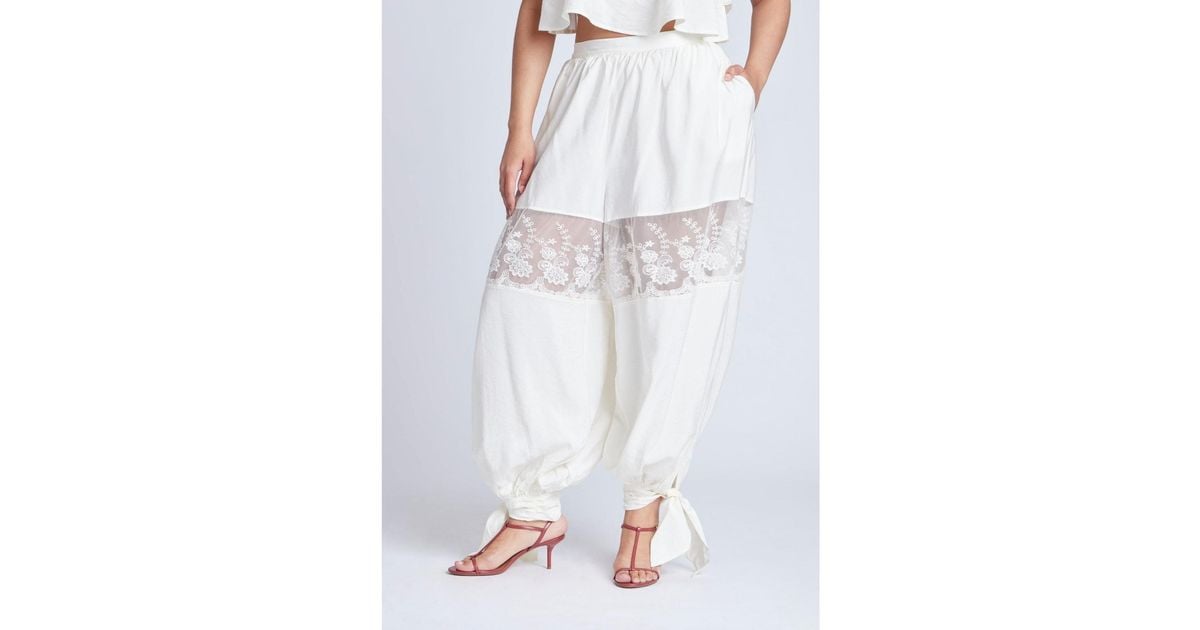 Plus Size High Waist Balloon Pants & Top Set (Red)