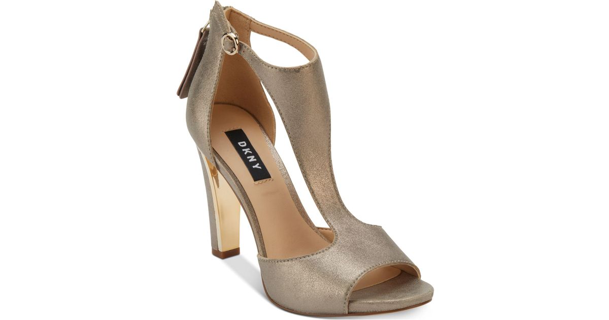 dkny gold sandals