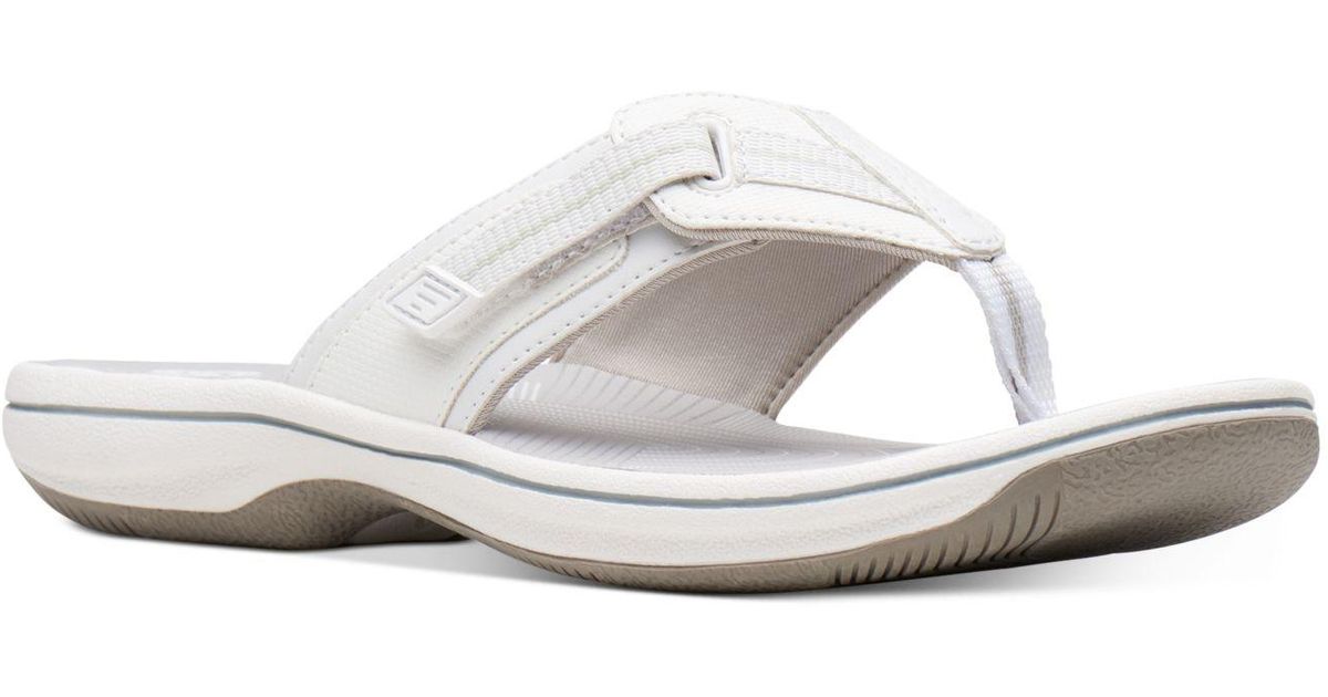 Womens ClarksÂ® Brinkley Jazz Cloudsteppersâ¢ Black Patent Flip Flops | Boscov's