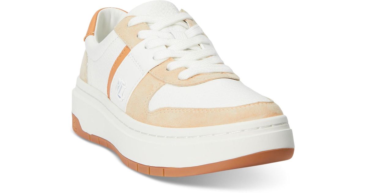 ラルフローレン★Harlie Lace-Up Sneakers Ralph Lauren Harlie Lace-up Sneakers in White | Lyst
