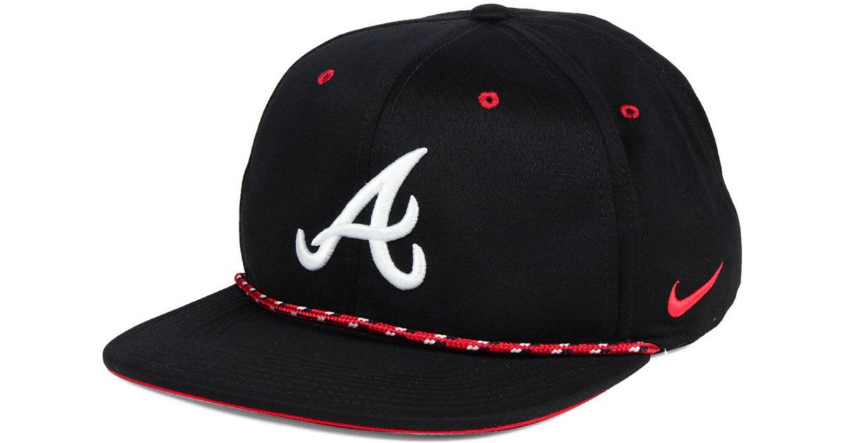 Nike Atlanta Braves String Bill Snapback Cap in Black for Men