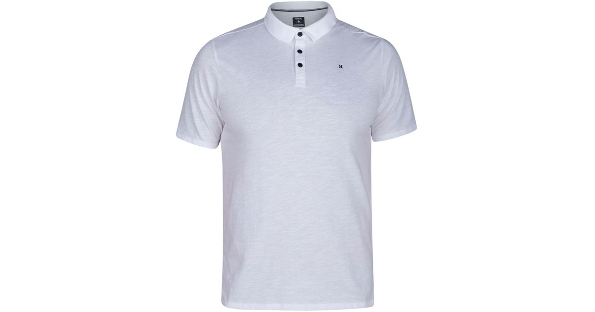 white dri fit polo