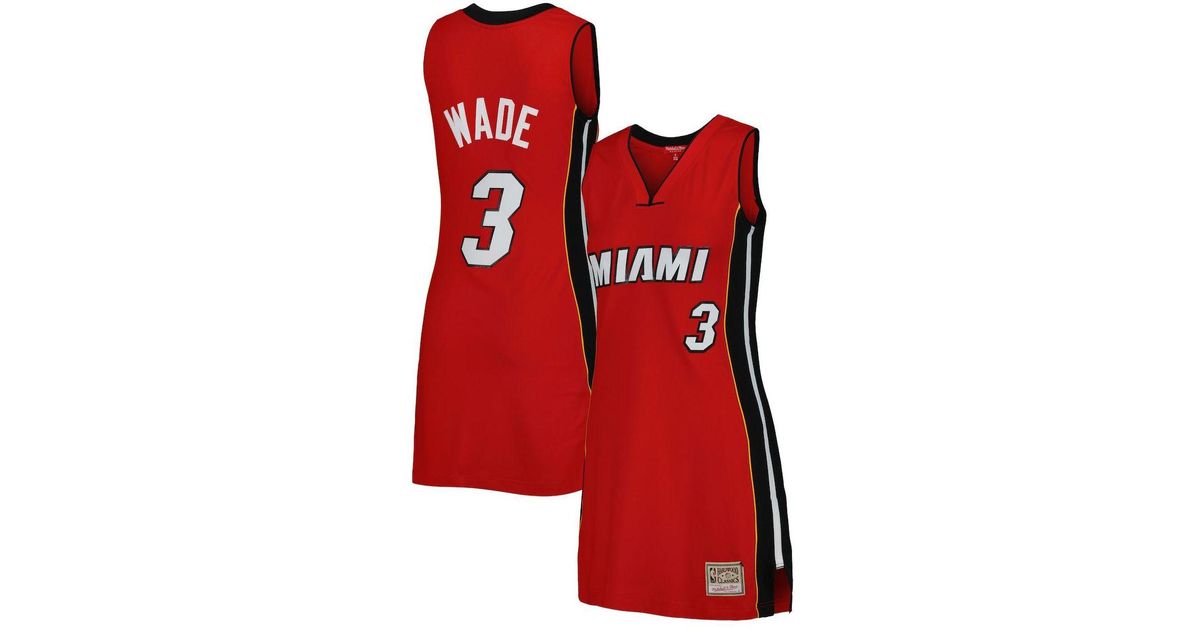 Dwyane Wade Miami Heat Mitchell & Ness Women's 2005 Hardwood Classics Name  & Number Player Jersey Dress - Red