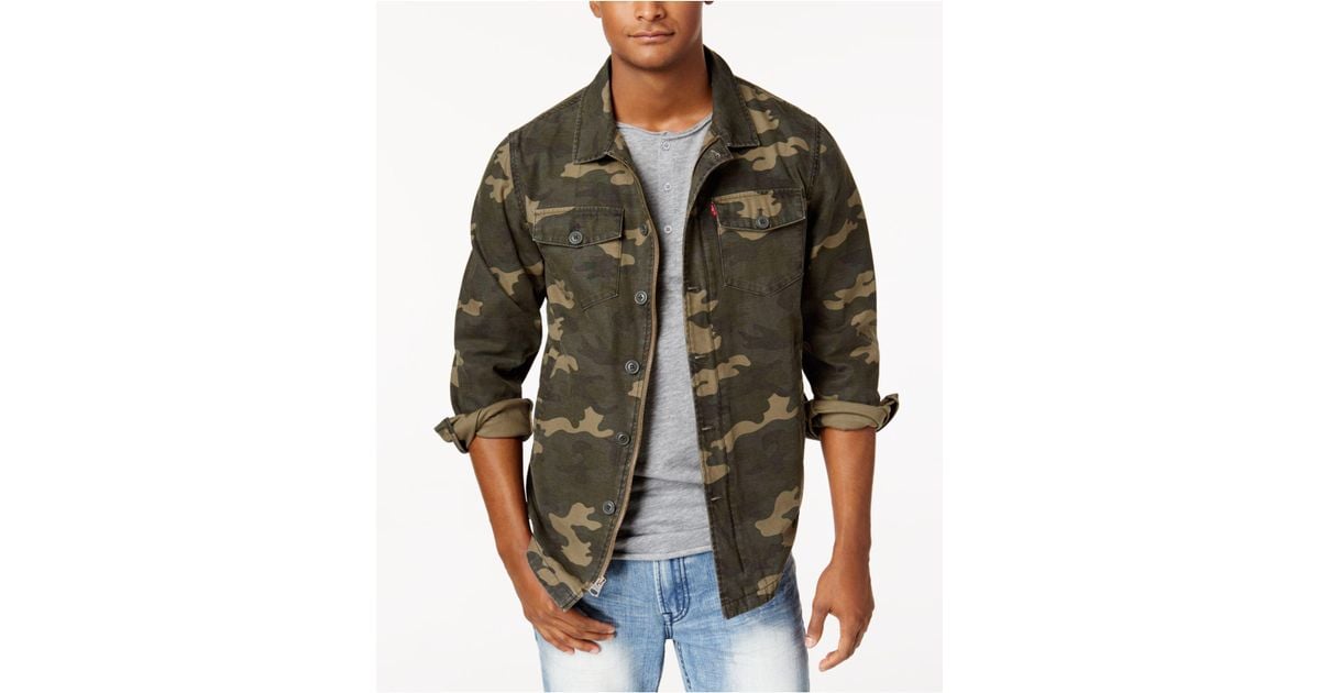 Levi's Men's Camouflage Shirt Jacket in Green for Men | Lyst