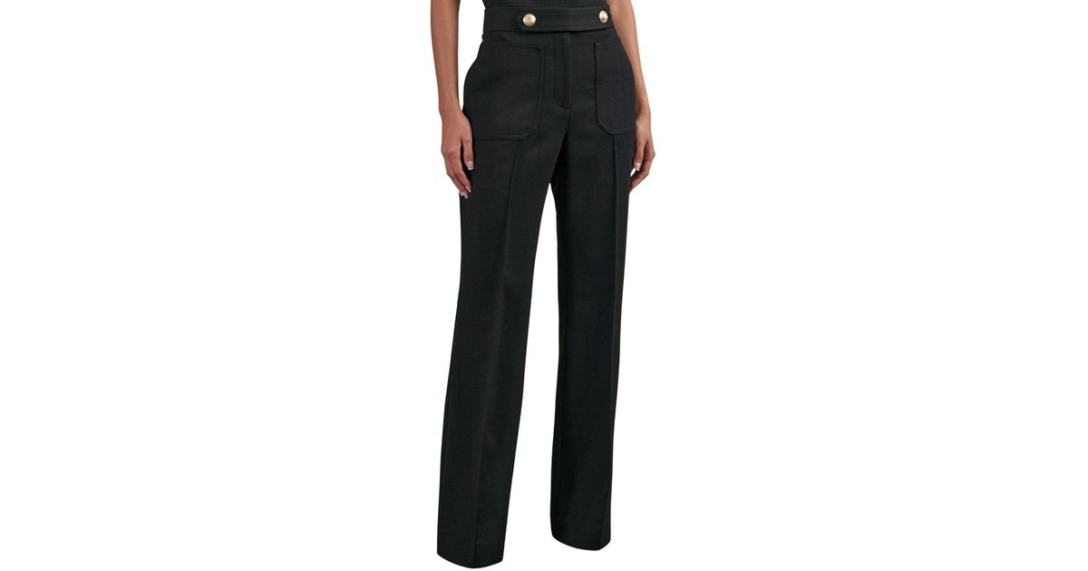 Reiss Twill Button-tab Flared in Black | Lyst