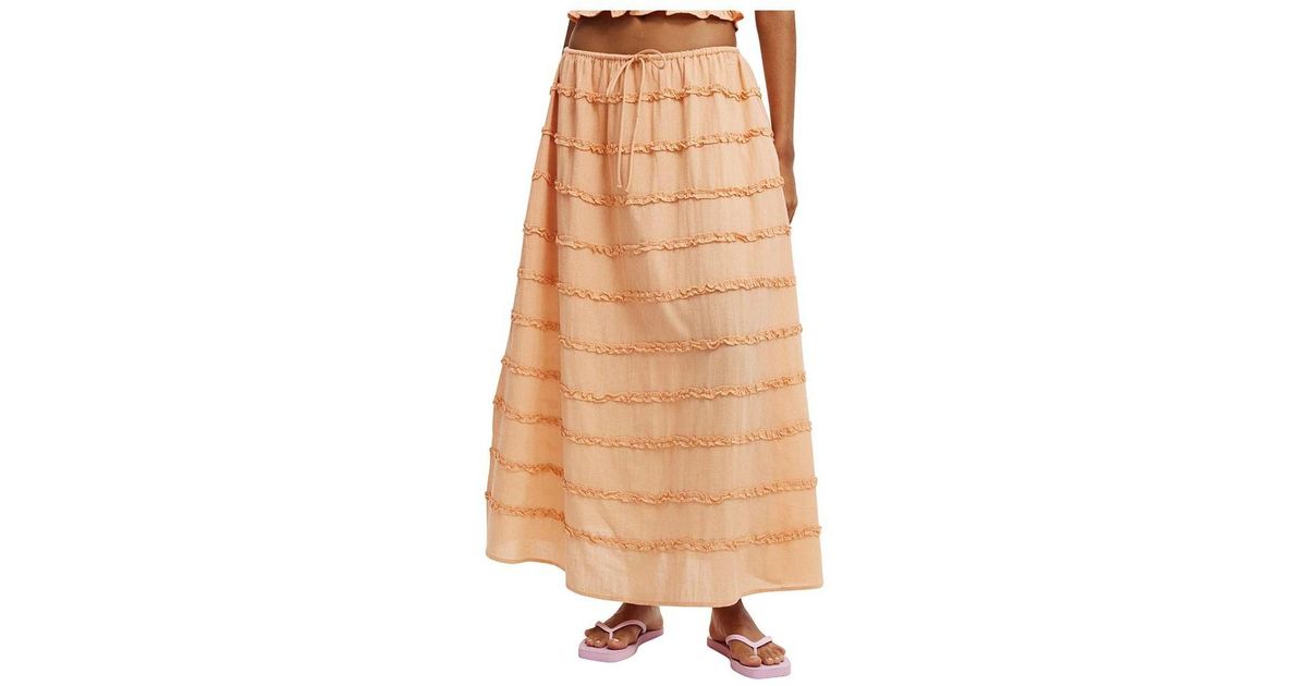 Tiered Button-fly Maxi Skirt main image 0