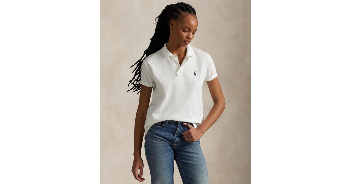 Polo Ralph Lauren Classic-fit Mesh Polo Shirt in White | Lyst