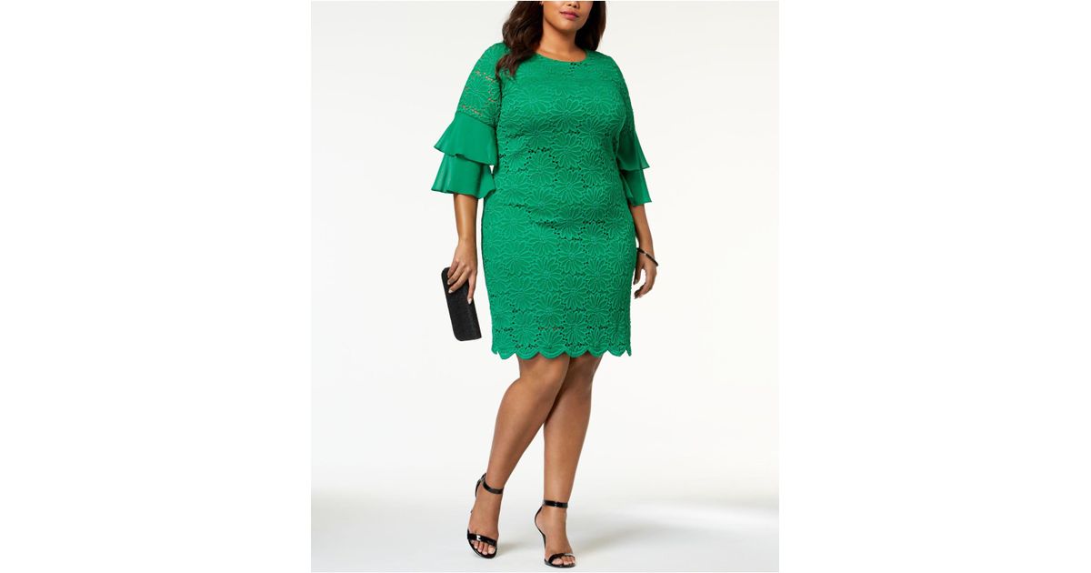 macys green lace dress