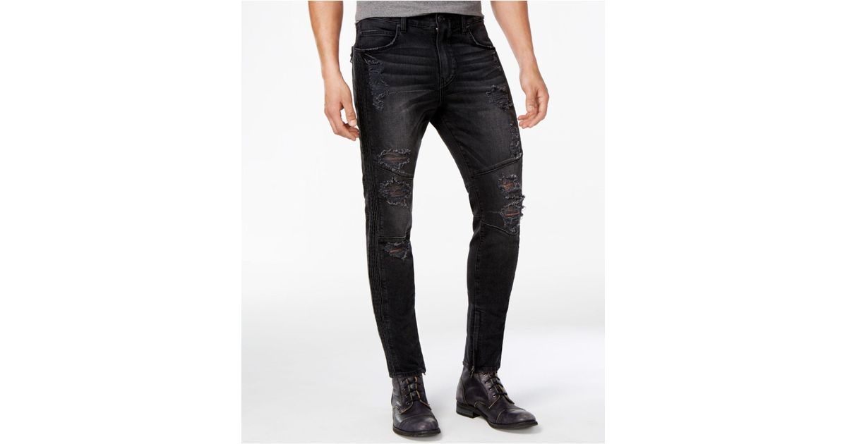 True Religion Men's Ankle-zip Ripped Skinny Jeans in Black for Men | Lyst  Canada