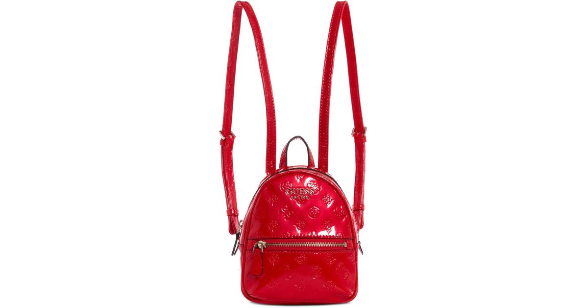 guess mini backpack red