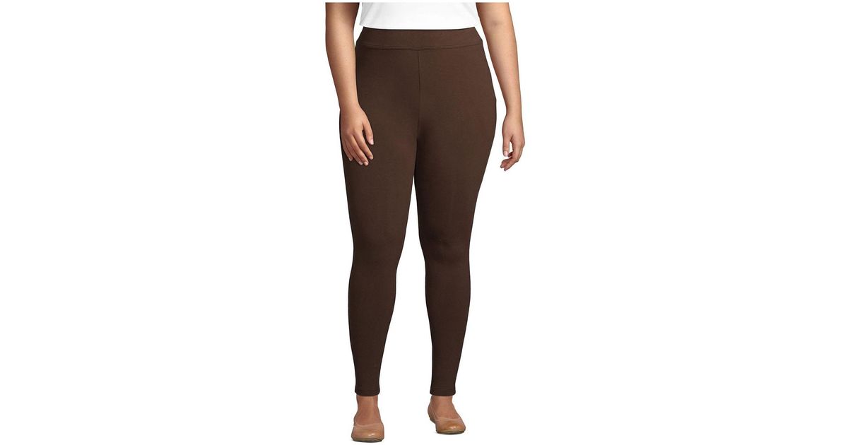 Lands' End Plus Size Starfish Mid Rise Knit Leggings in Brown Lyst