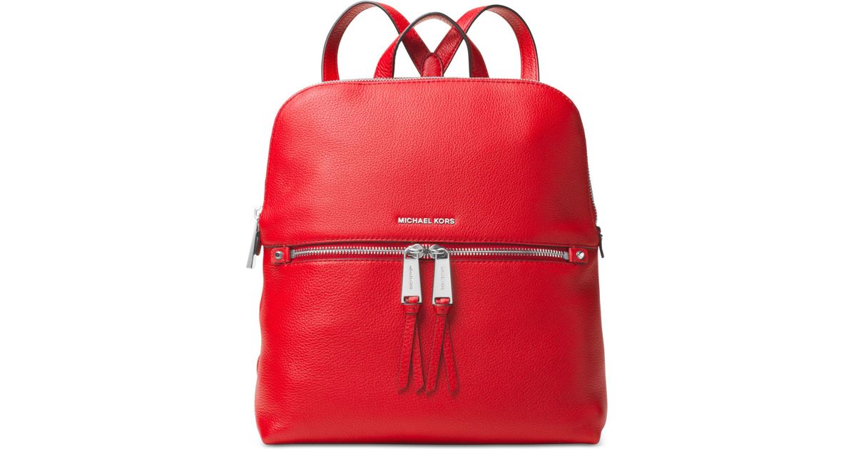 michael kors red backpack purse