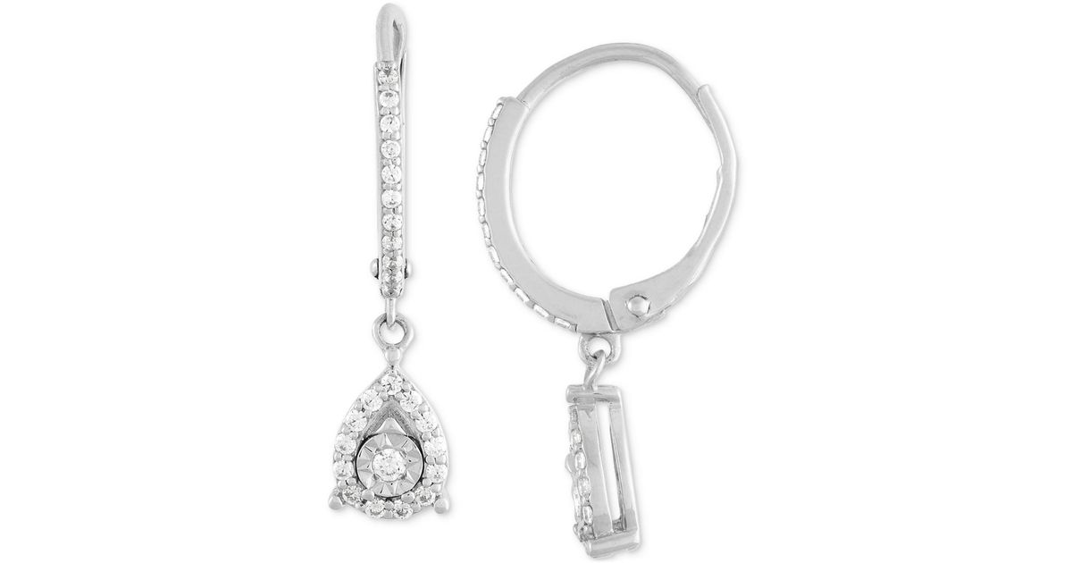 Forever Grown Diamonds Lab Grown Diamond Teardrop Dangle Hoop Earrings