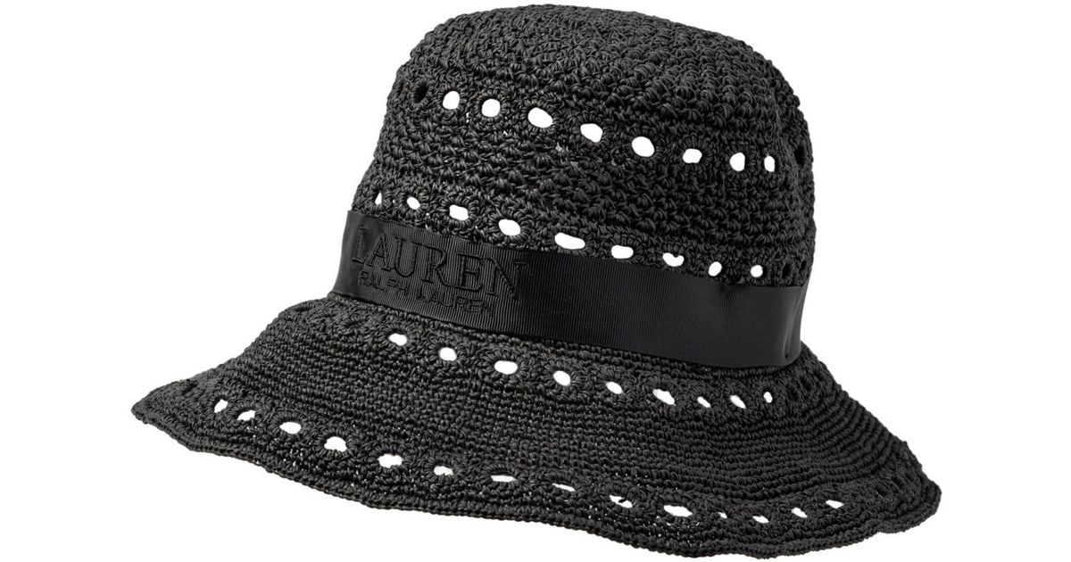 Ralph Lauren Crochet Bucket Hat in Black Lyst