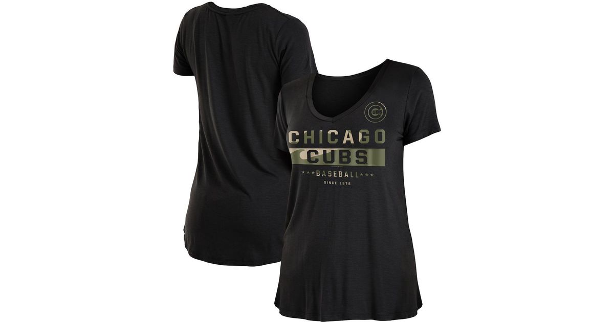 New Era Women's 2022-23 City Edition Chicago Bulls V-Neck T-Shirt - Black - M Each