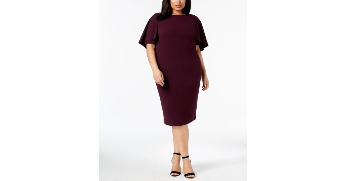 calvin klein plus size capelet sheath dress