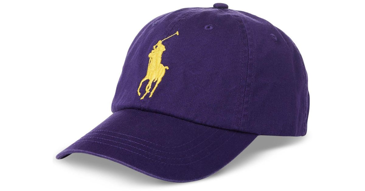 Polo Ralph Lauren Big & Tall Cotton Chino Big Pony Baseball Cap in Purple  for Men | Lyst