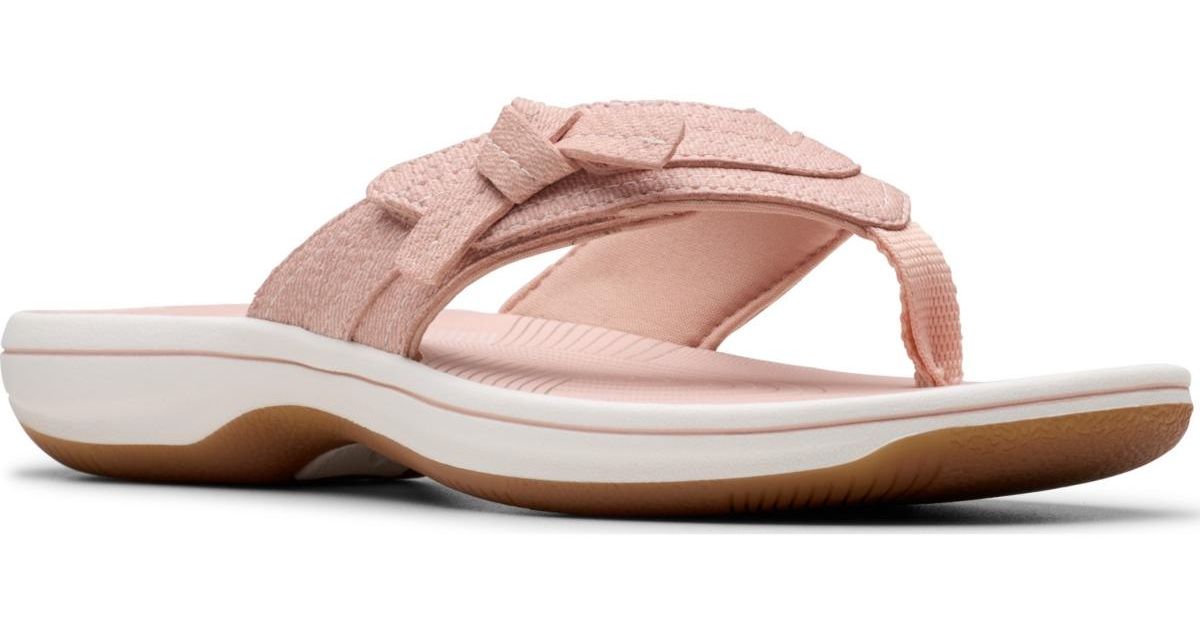 Clarks Cloudsteppers Breeze Dalia Rip Tape Sandals in Pink | Lyst