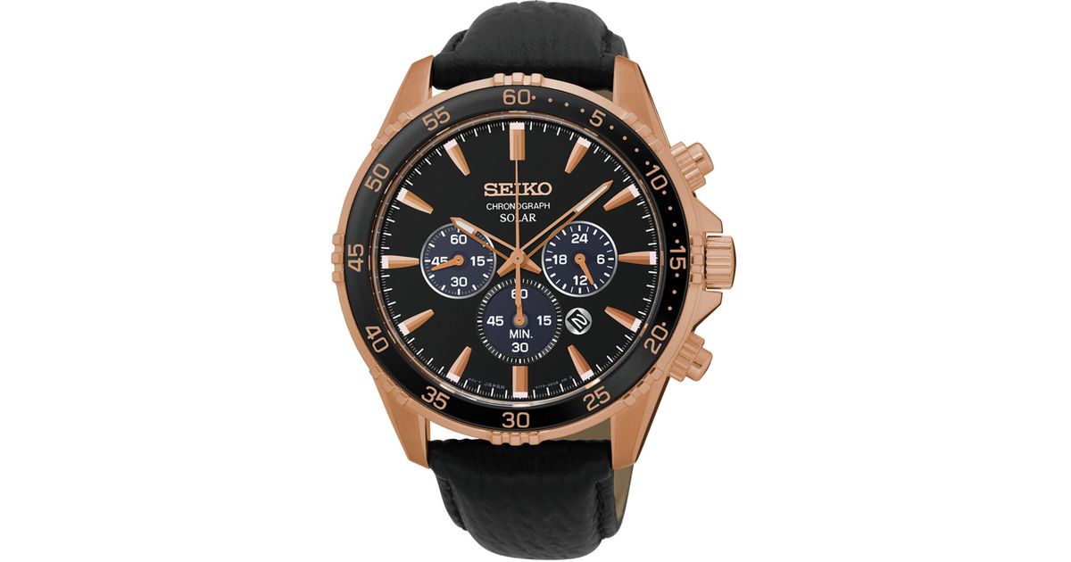 seiko chronograph black and gold