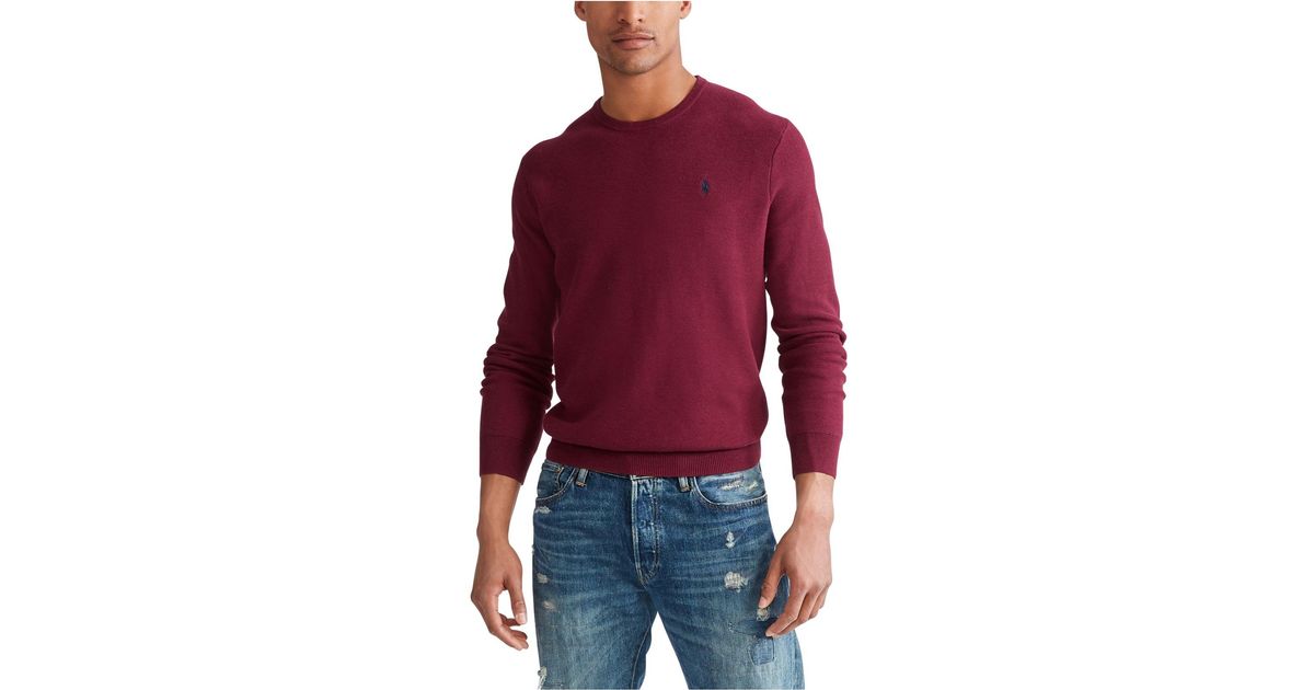 polo ralph lauren men's cotton textured crewneck sweater