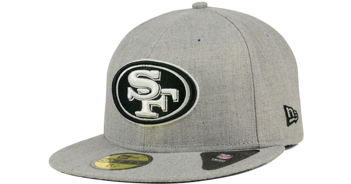 KTZ San Francisco 49ers Heather Black White 59fifty Cap in Gray for